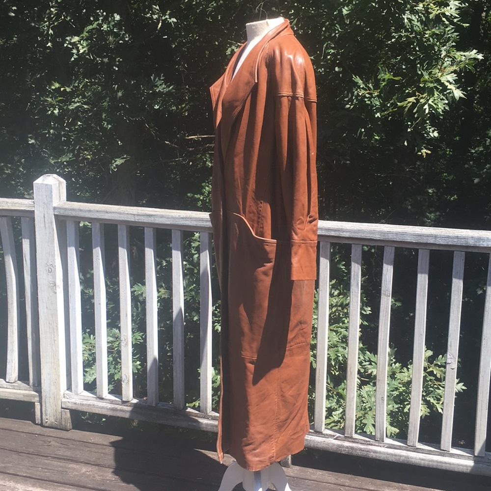 Luggage brown Pelle Studio leather trench coat - Picture 5 of 8
